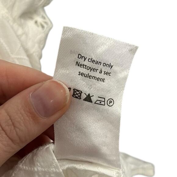 NWT Veronica Beard White Jie Ruffle Embroidered Eyelet Cotton Top Womens 10 - Picture 7 of 8